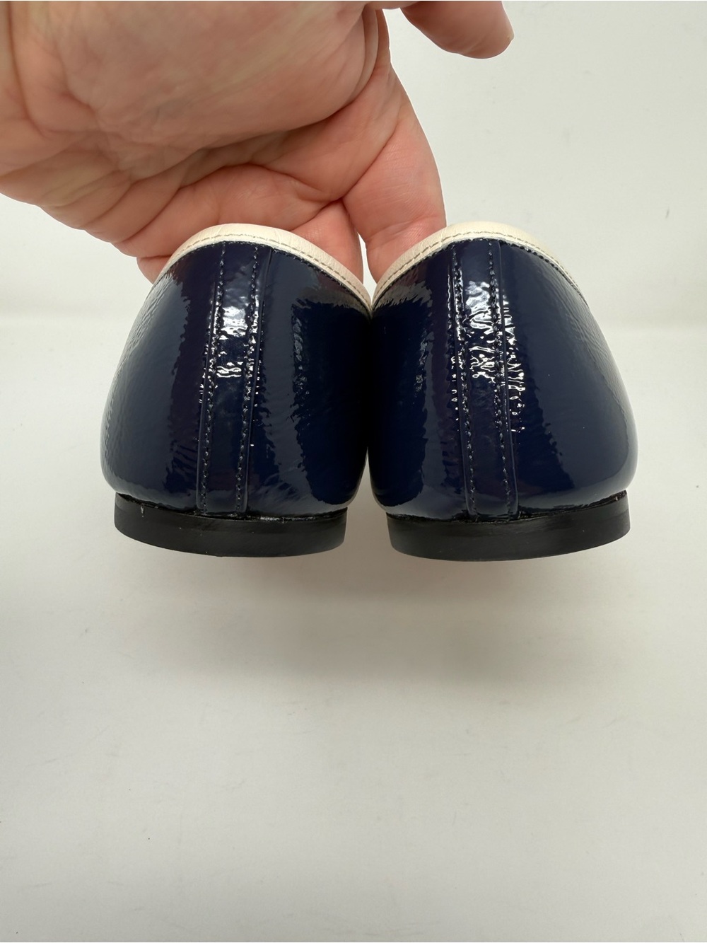 New Veronica Beard Ellie Mary Jane Flat Navy Ecru Sz 8 - Picture 6 of 14